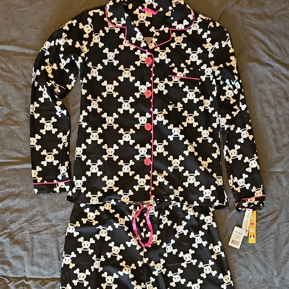 NWT - Paul Frank "Skurvy" Pajama Set - Size L (Junior/Slim Fit)- Y2K Goth-Cute - Picture 1 of 9